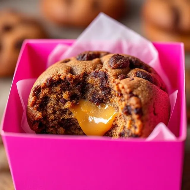 Crumbl Cookies Menu & Prices 2025 – Cost Per Cookie & Packs 1 “Cookie Butter Lava ft. Biscoff® from the Crumbl Cookies menu, displaying its gooey center.