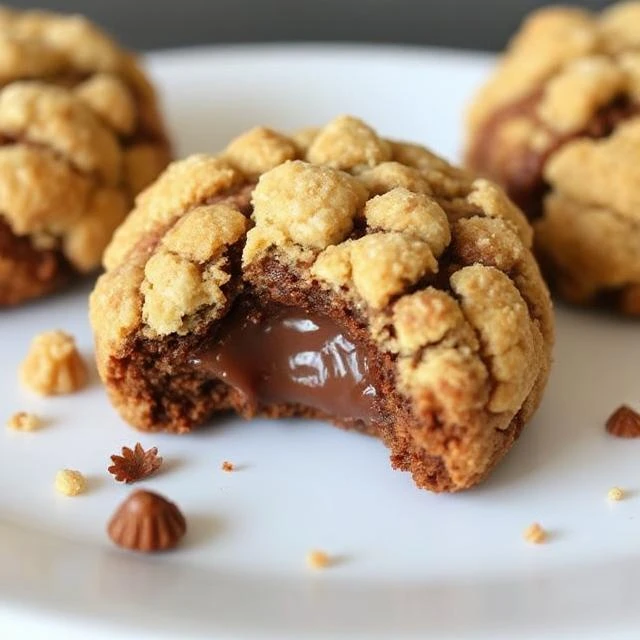 "Crumbl Cookies August 2025 Molten Lava cookie with gooey fudge center on a dark plate."