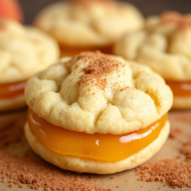 "Crumbl Cookies spoilers August 2025 Peach Cobbler cookie with peach filling and cinnamon crisp topping on a white plate."