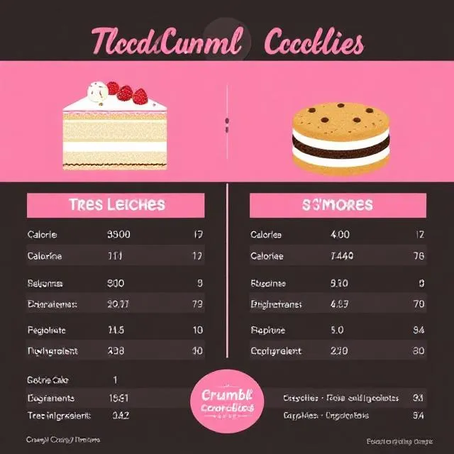 Crumbl Cookies Menu & Prices 2025 – Cost Per Cookie & Packs 2 : “Infographic comparing Tres Leches Cake and S’mores cookies from the Crumbl Cookies menu.”