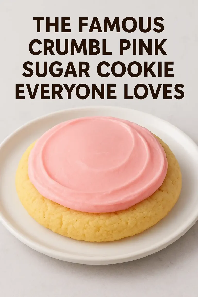 A flat lay of Crumbl Pink Sugar Cookies in a Crumbl pink bakery box.