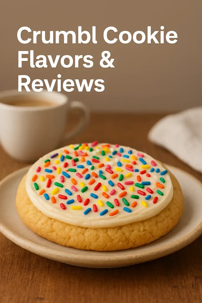 Crumbl Cookie Flavors & Reviews: Your Ultimate Guide for 2025 3 Crumbl cookie lineup with five cookies arranged on a wooden tray.