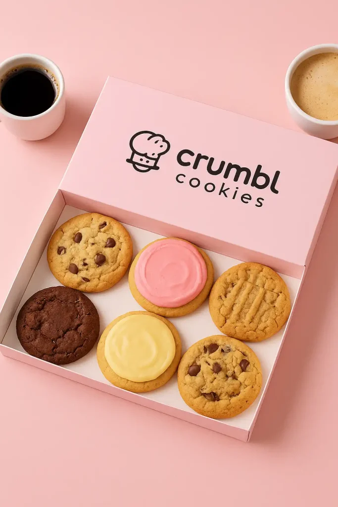 Crumbl Cookie Flavors & Reviews: Your Ultimate Guide for 2025 1 Flat lay of Crumbl’s weekly cookie box with assorted flavors neatly arranged.