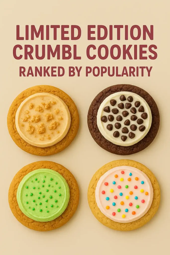 Limited Edition Crumbl Cookies Ranked by Popularity in 2025 5 A mix of lesser-known Crumbl limited edition cookies on a tray.