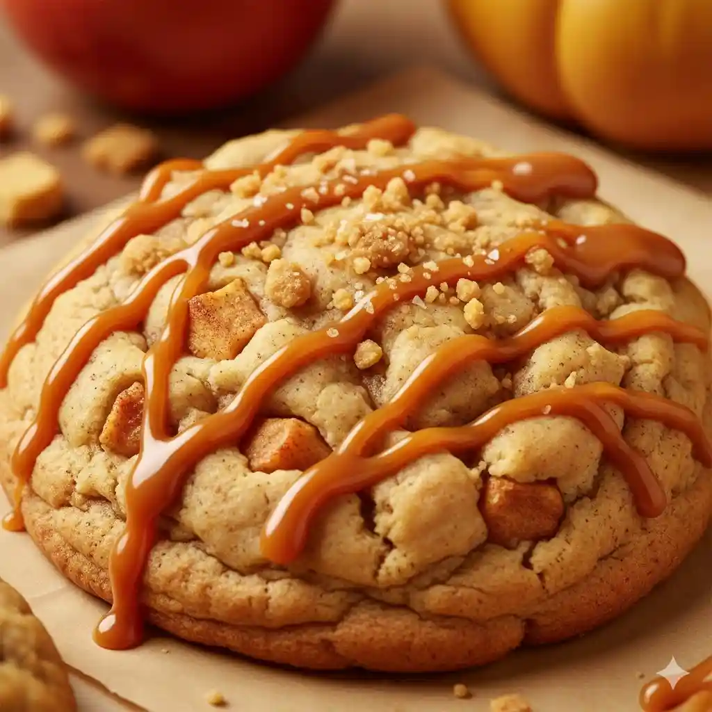 Crumbl Cookie November Spoilers 2025: Your Ultimate Guide to the Sweetest Lineup 4 November 2025 Crumbl Cookies menu: Close-up of Caramel Apple flavor with fresh apple chunks and caramel topping.