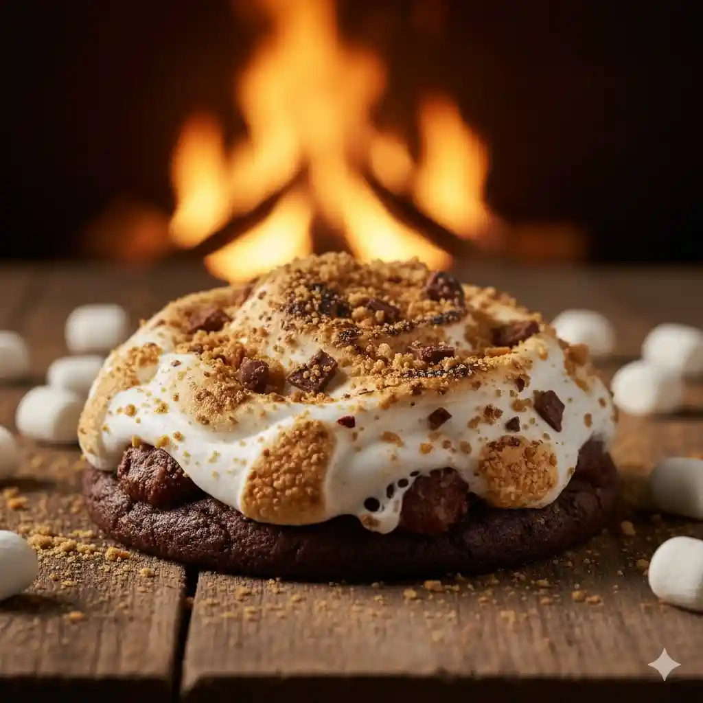 Crumbl Cookie November Spoilers 2025: Your Ultimate Guide to the Sweetest Lineup 5 Crumbl Cookies November flavors 2025: S'Mores cookie close-up with marshmallow fluff and chocolate layers.
